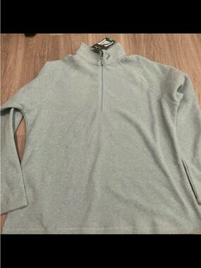 Eddie Bauer Pale Blue Quarter-Zip V-Neck Sweater